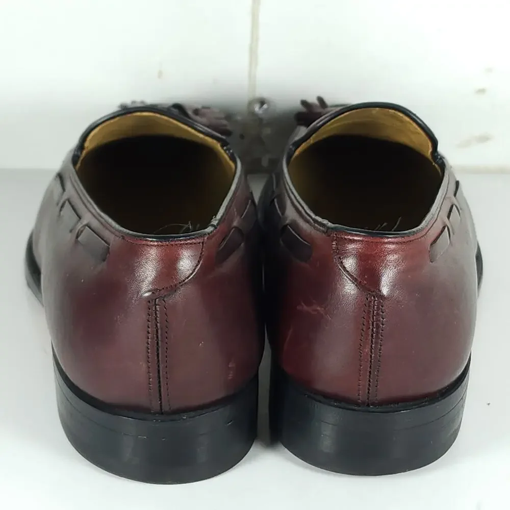 Johnston Murphy Men's Aristocraft US9B/D Burgundy Leather Tassel Loafers